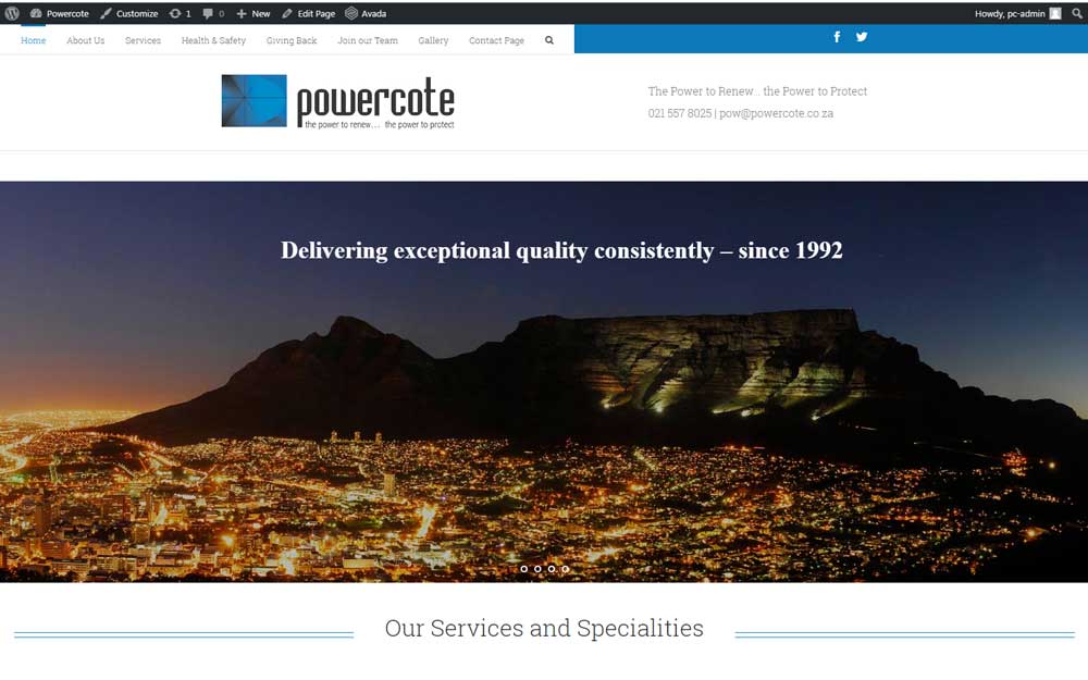powercote - website design & development